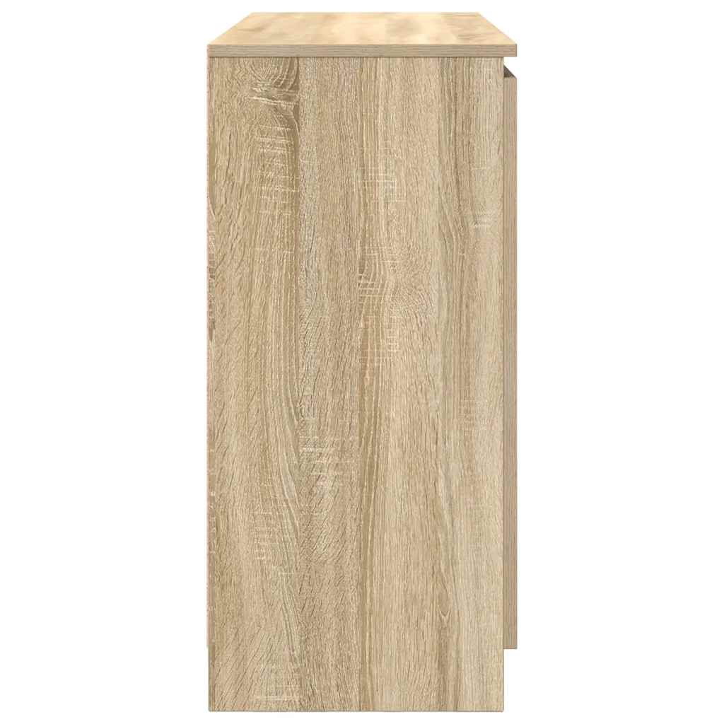 Dressoir met lades 100,5x35x76cm spaanplaat sonoma eikenkleurig is nu te koop bij PeponiXL, paradijselijk wonen!