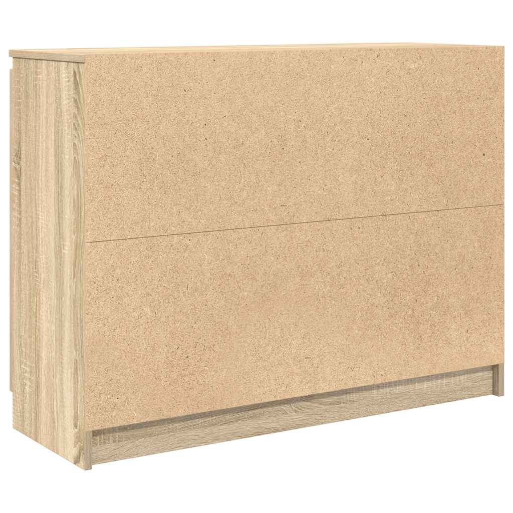 Dressoir met lades 100,5x35x76cm spaanplaat sonoma eikenkleurig is nu te koop bij PeponiXL, paradijselijk wonen!