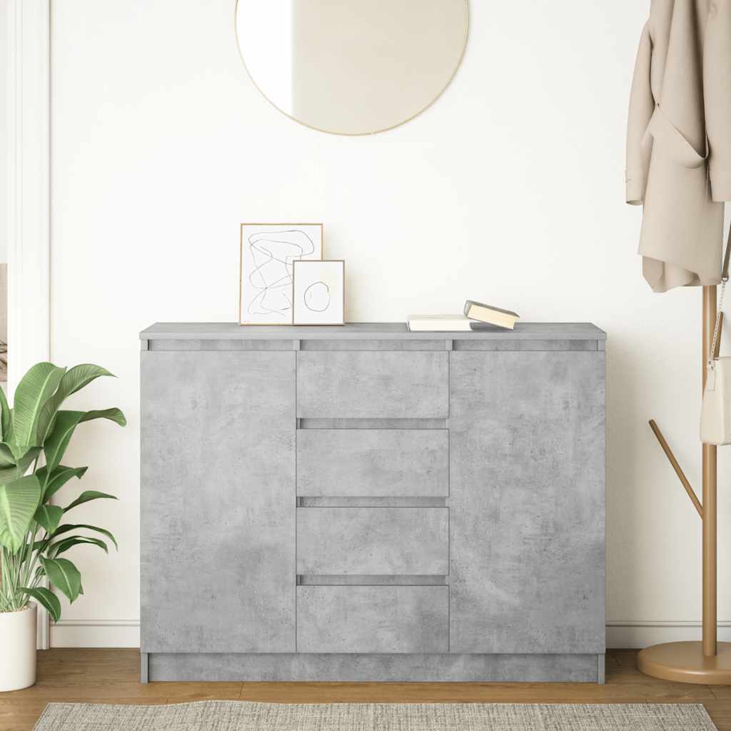Dressoir met lades 100,5x35x76 cm spaanplaat betongrijs is nu te koop bij PeponiXL, paradijselijk wonen!