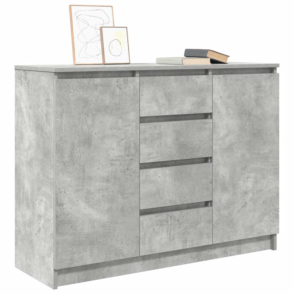 Dressoir met lades 100,5x35x76 cm spaanplaat betongrijs is nu te koop bij PeponiXL, paradijselijk wonen!