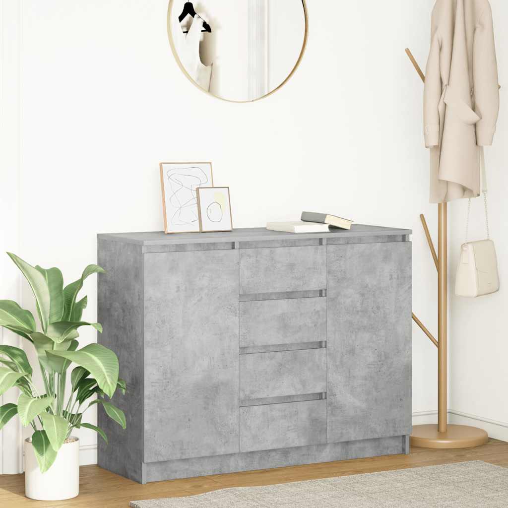 Dressoir met lades 100,5x35x76 cm spaanplaat betongrijs is nu te koop bij PeponiXL, paradijselijk wonen!