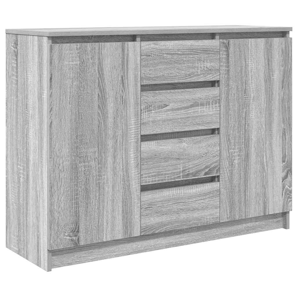Dressoir met lades 100,5x35x76 cm spaanplaat grijs Sonoma is nu te koop bij PeponiXL, paradijselijk wonen!