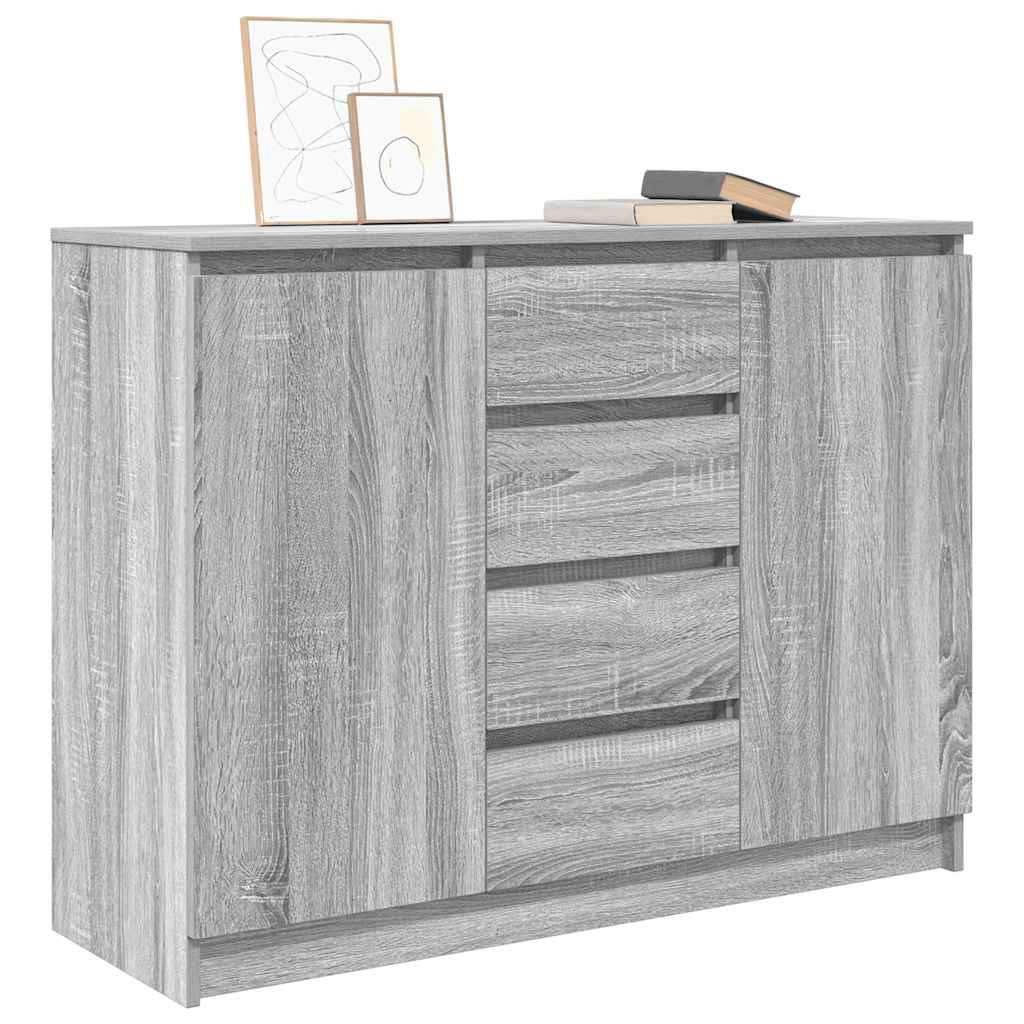 Dressoir met lades 100,5x35x76 cm spaanplaat grijs Sonoma is nu te koop bij PeponiXL, paradijselijk wonen!