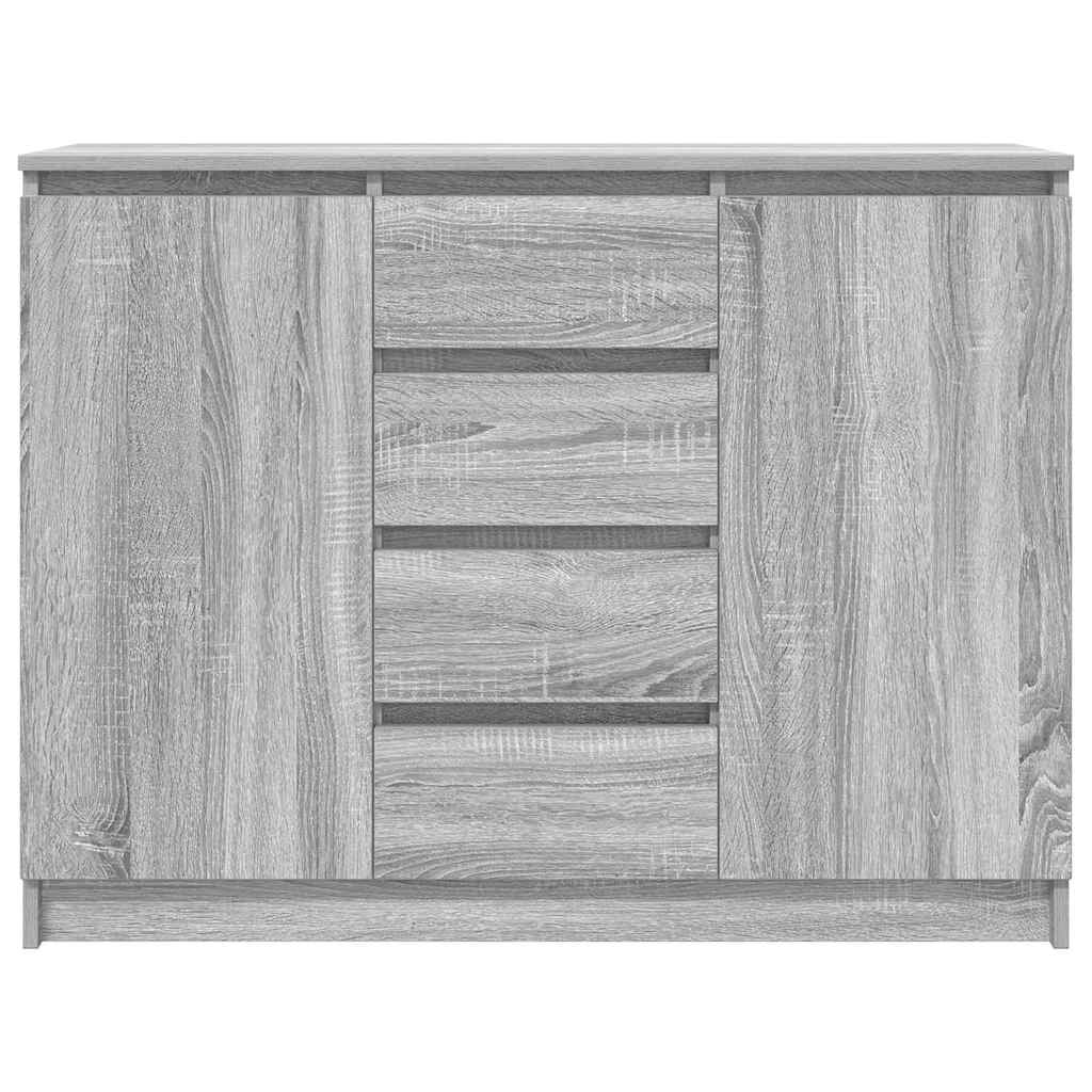 Dressoir met lades 100,5x35x76 cm spaanplaat grijs Sonoma is nu te koop bij PeponiXL, paradijselijk wonen!
