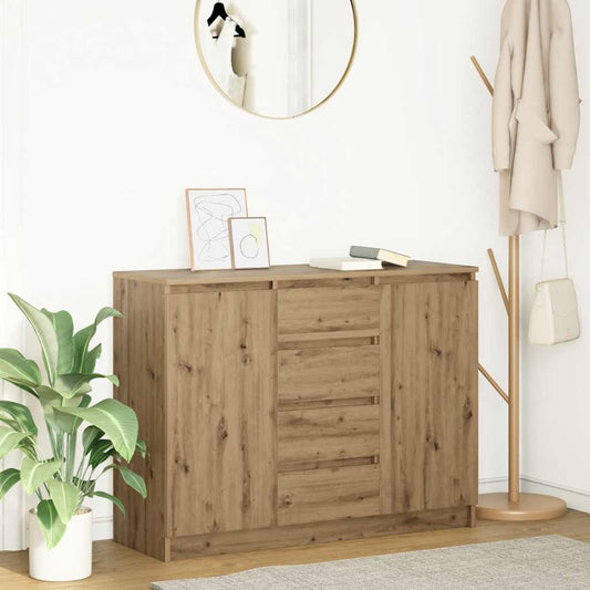 Dressoir met lades 100,5x35x76 cm spaanplaat artisanaal is nu te koop bij PeponiXL, paradijselijk wonen!