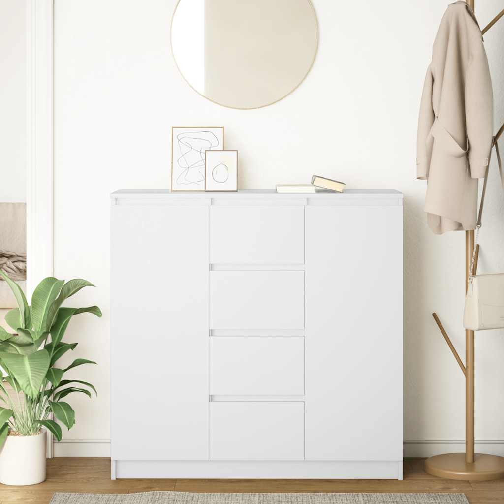 Dressoir met lades 100,5x35x98,5 cm spaanplaat wit is nu te koop bij PeponiXL, paradijselijk wonen!