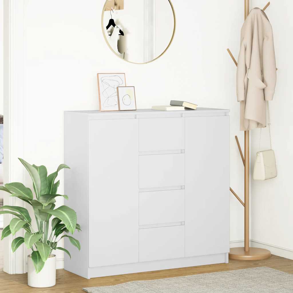 Dressoir met lades 100,5x35x98,5 cm spaanplaat wit is nu te koop bij PeponiXL, paradijselijk wonen!