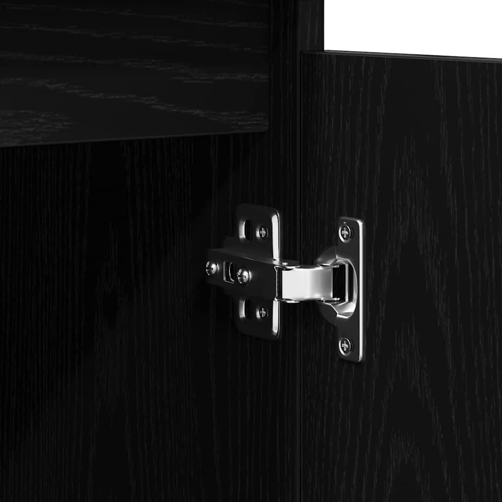 Dressoir met lades 100,5x35x98,5 cm spaanplaat zwart eiken is nu te koop bij PeponiXL, paradijselijk wonen!