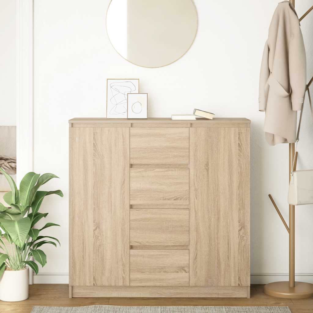Dressoir met lades 100,5x35x98,5 cm spaanplaat sonoma is nu te koop bij PeponiXL, paradijselijk wonen!