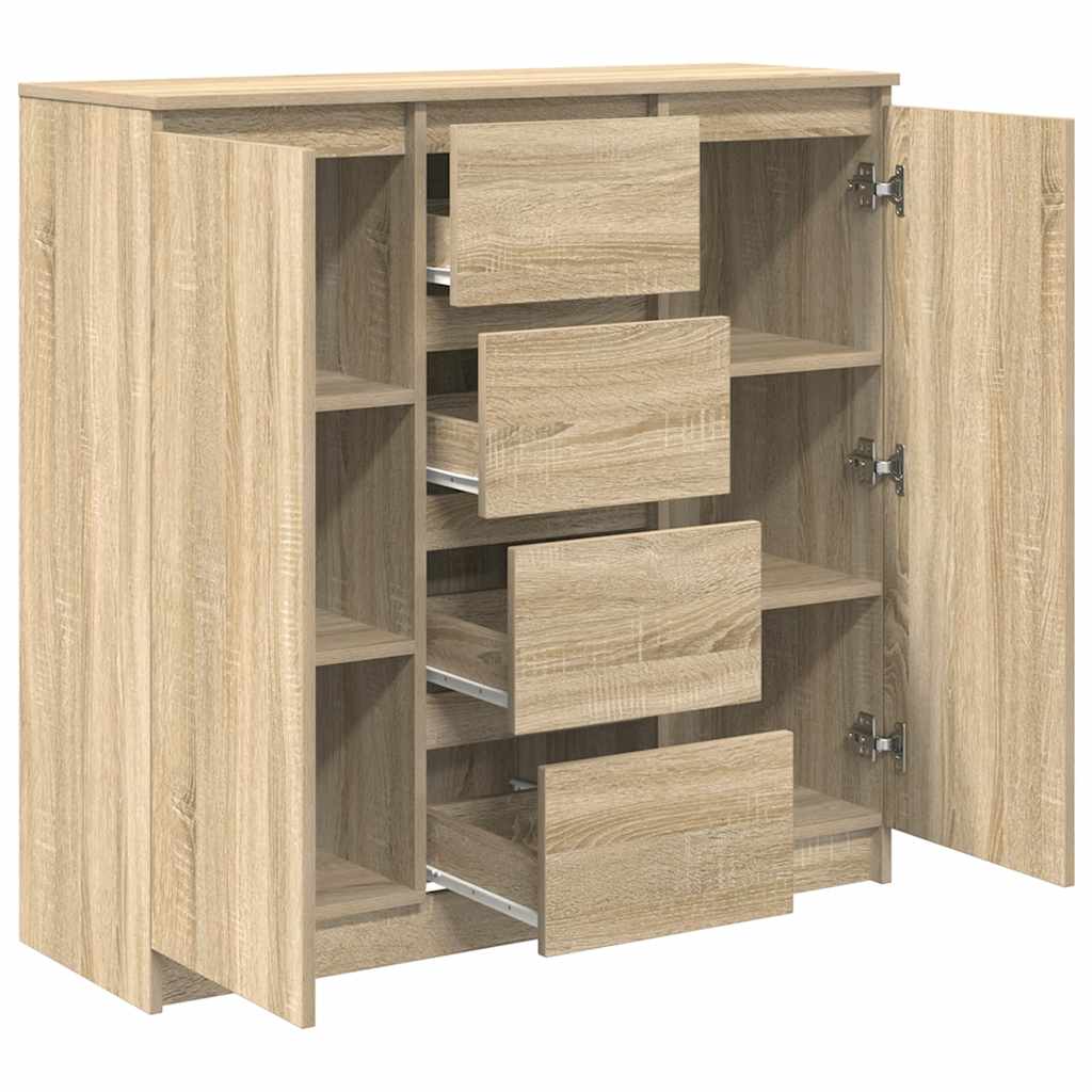Dressoir met lades 100,5x35x98,5 cm spaanplaat sonoma is nu te koop bij PeponiXL, paradijselijk wonen!