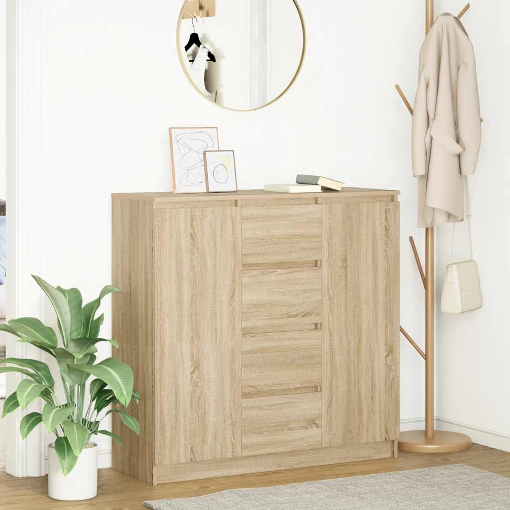 Dressoir met lades 100,5x35x98,5 cm spaanplaat sonoma is nu te koop bij PeponiXL, paradijselijk wonen!