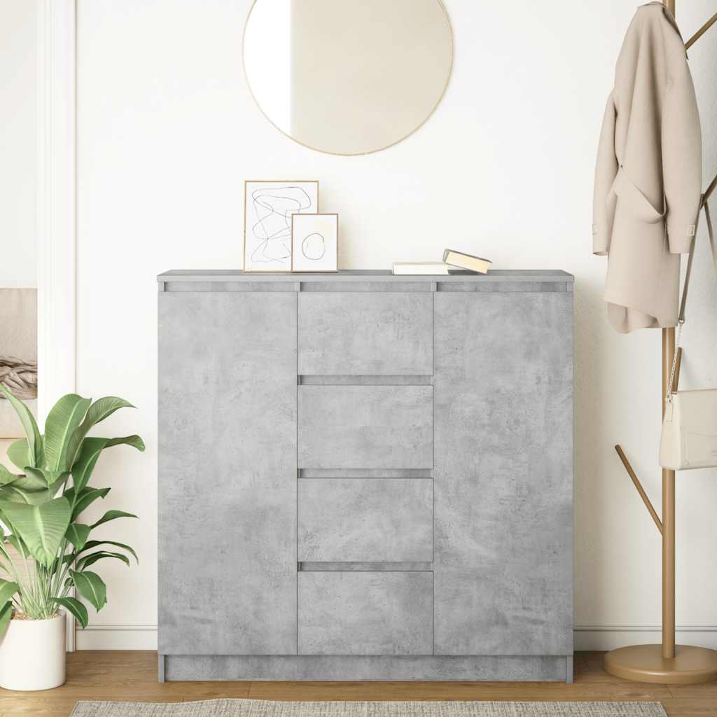 Dressoir met lades 100,5x35x98,5 cm spaanplaat betongrijs is nu te koop bij PeponiXL, paradijselijk wonen!