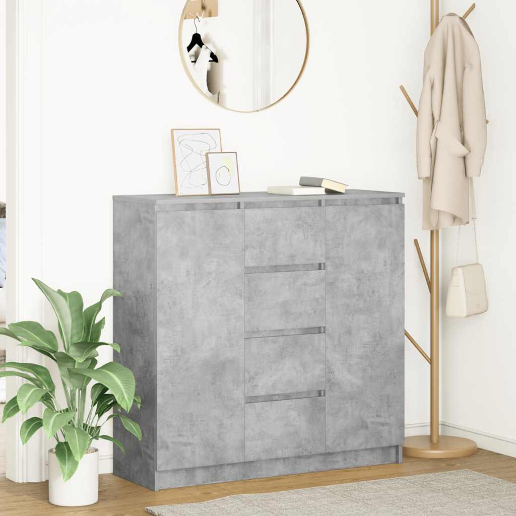 Dressoir met lades 100,5x35x98,5 cm spaanplaat betongrijs is nu te koop bij PeponiXL, paradijselijk wonen!