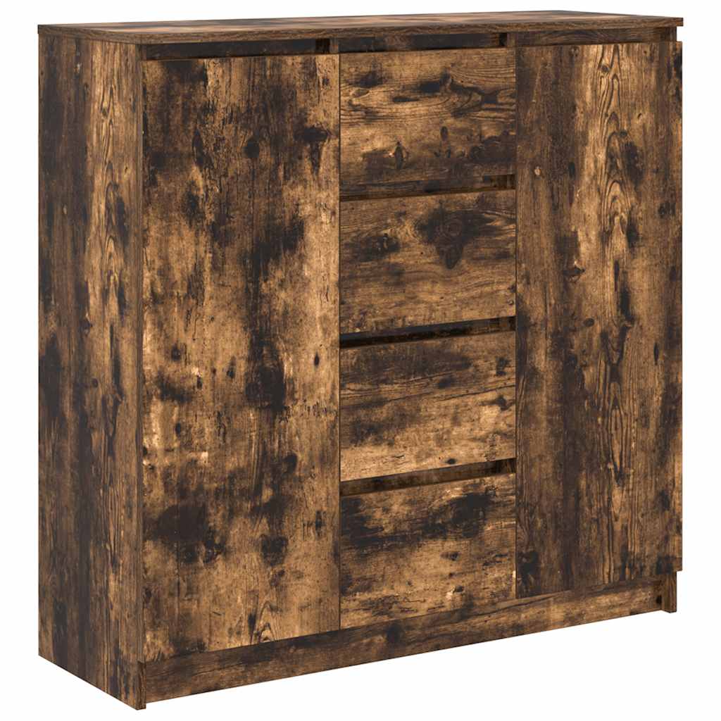 Dressoir met lades 100,5x35x98,5cm spaanplaat gerookt eikenhout is nu te koop bij PeponiXL, paradijselijk wonen!