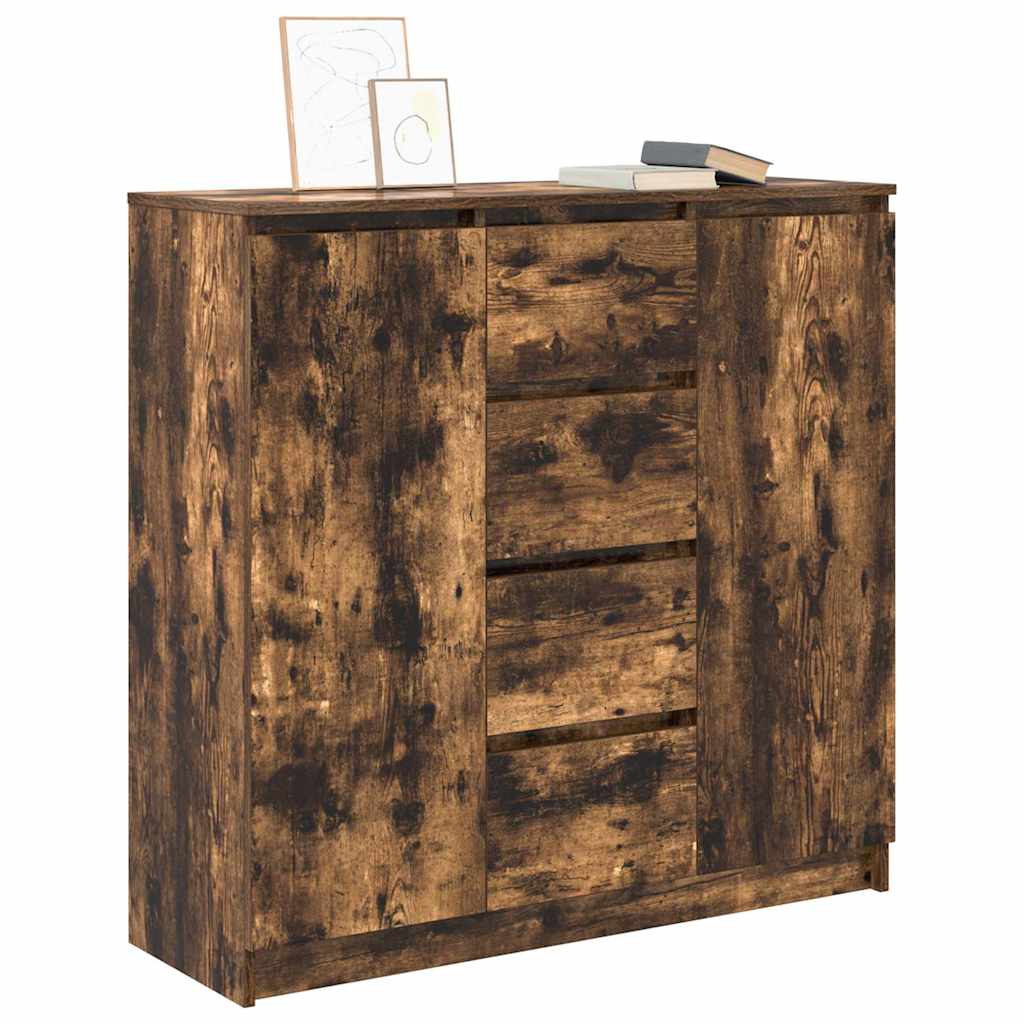 Dressoir met lades 100,5x35x98,5cm spaanplaat gerookt eikenhout is nu te koop bij PeponiXL, paradijselijk wonen!