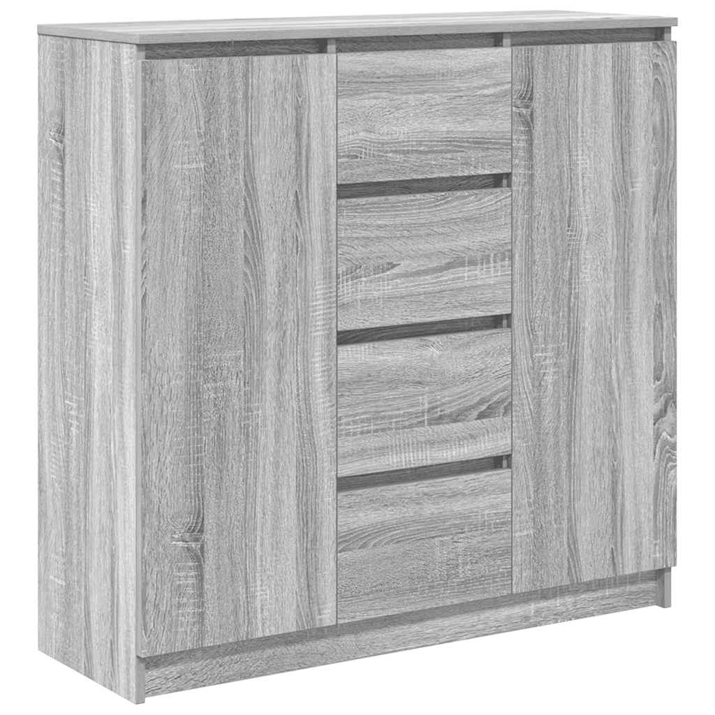 Dressoir met lades 100,5x35x98,5 cm spaanplaat grijs Sonoma is nu te koop bij PeponiXL, paradijselijk wonen!