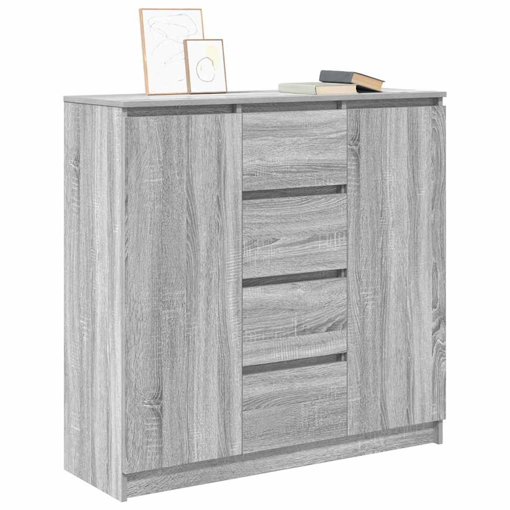 Dressoir met lades 100,5x35x98,5 cm spaanplaat grijs Sonoma is nu te koop bij PeponiXL, paradijselijk wonen!