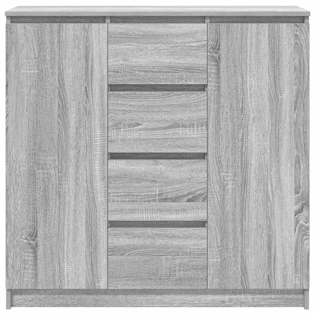 Dressoir met lades 100,5x35x98,5 cm spaanplaat grijs Sonoma is nu te koop bij PeponiXL, paradijselijk wonen!
