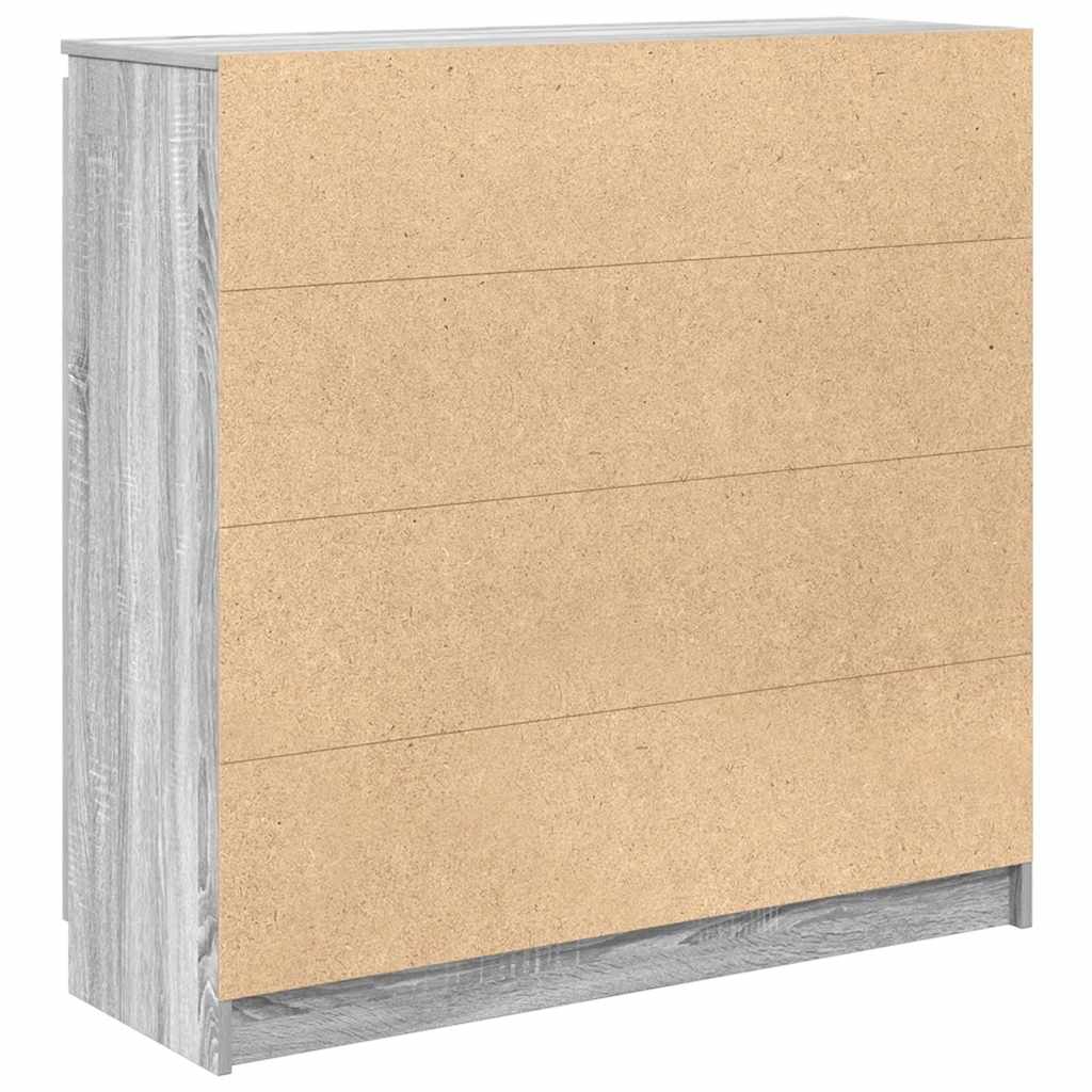 Dressoir met lades 100,5x35x98,5 cm spaanplaat grijs Sonoma is nu te koop bij PeponiXL, paradijselijk wonen!