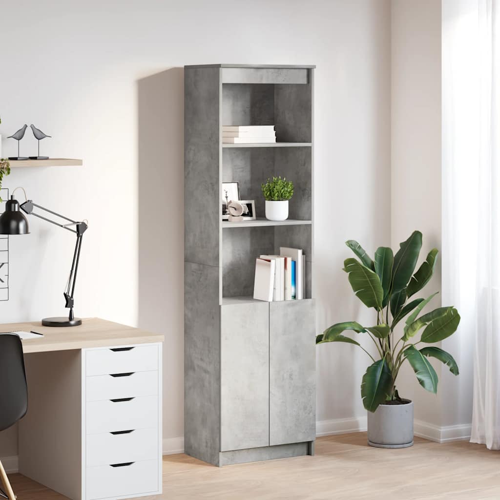 Highboard 50x35x180 cm spaanplaat betongrijs