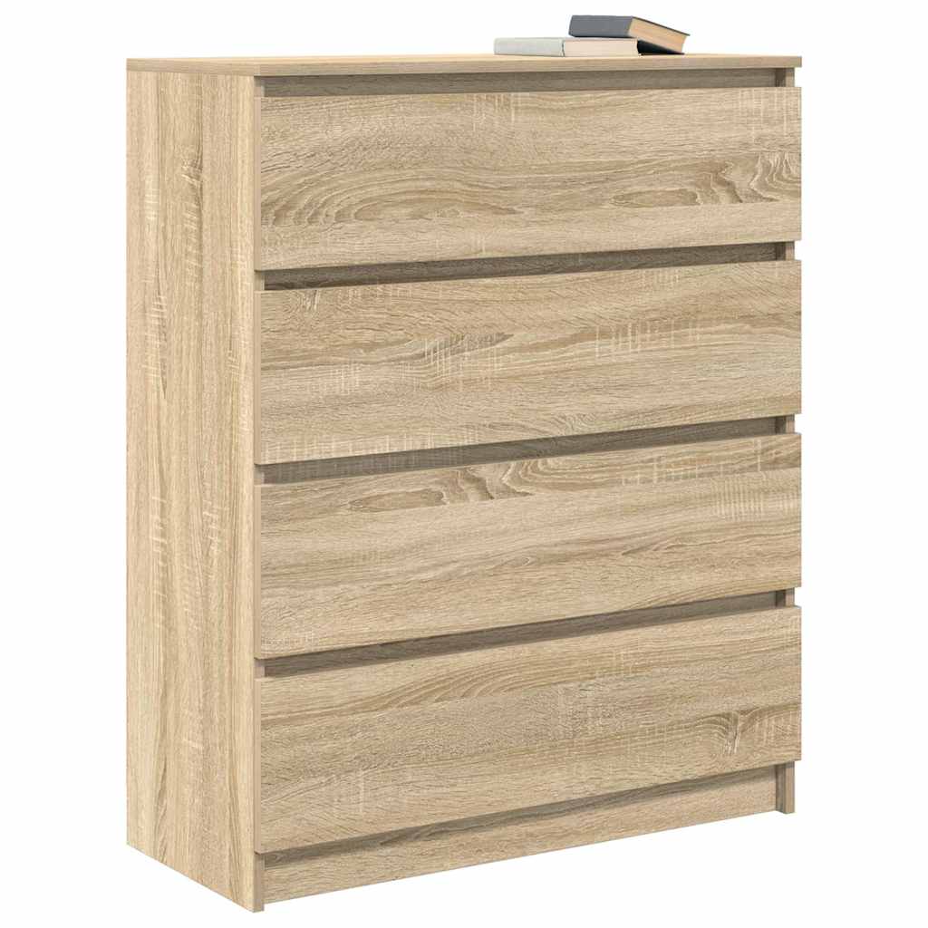 Dressoir 80x35x99 cm spaanplaat Sonoma eikenkleurig is nu te koop bij PeponiXL, paradijselijk wonen!