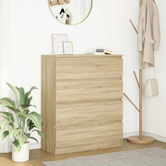 Dressoir 80x35x99 cm spaanplaat Sonoma eikenkleurig is nu te koop bij PeponiXL, paradijselijk wonen!