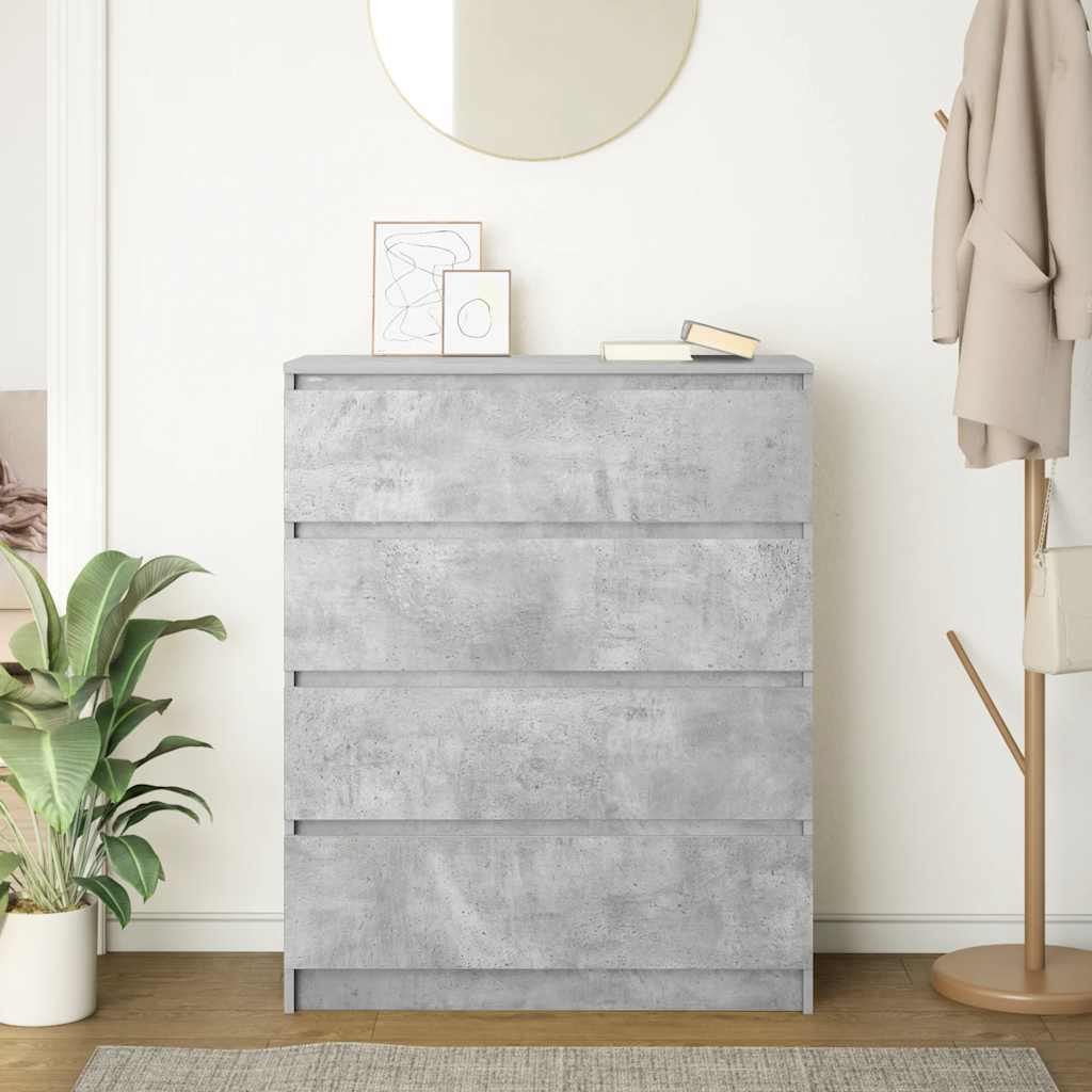 Dressoir 80x35x99 cm spaanplaat betongrijs is nu te koop bij PeponiXL, paradijselijk wonen!
