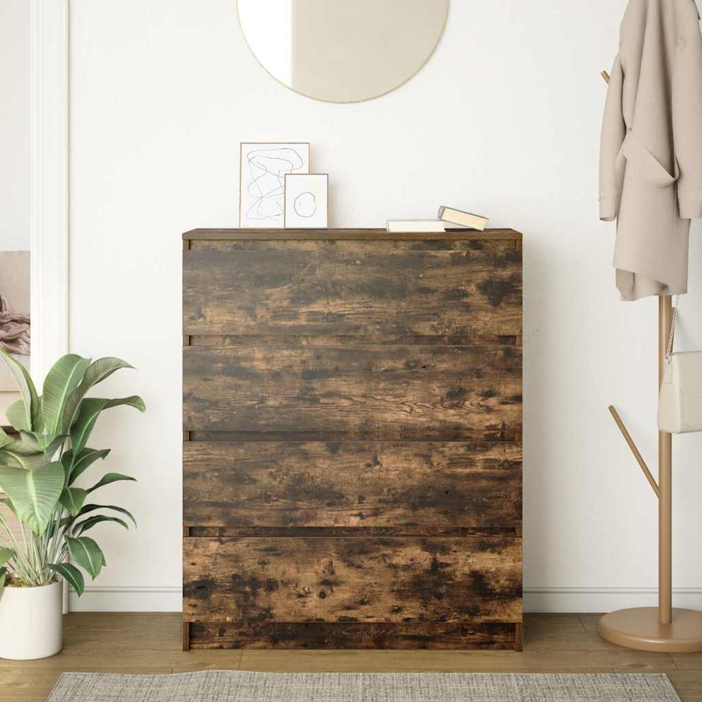 Dressoir 80x35x99 cm spaanplaat gerookt eikenkleurig is nu te koop bij PeponiXL, paradijselijk wonen!
