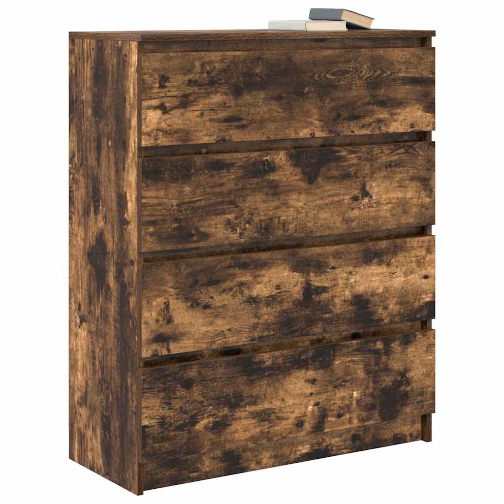 Dressoir 80x35x99 cm spaanplaat gerookt eikenkleurig is nu te koop bij PeponiXL, paradijselijk wonen!