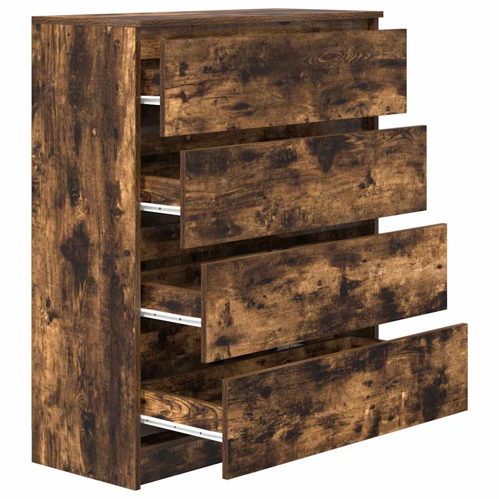 Dressoir 80x35x99 cm spaanplaat gerookt eikenkleurig is nu te koop bij PeponiXL, paradijselijk wonen!