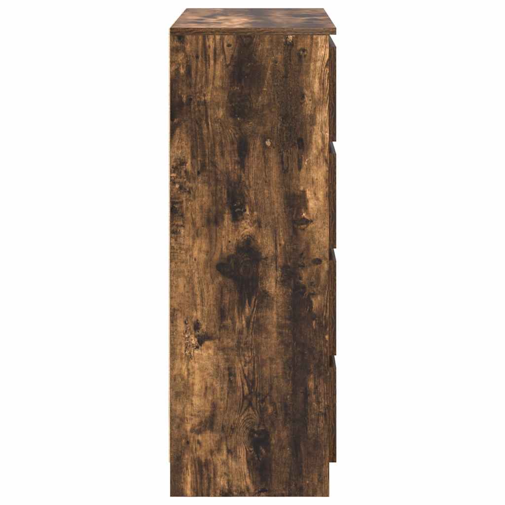 Dressoir 80x35x99 cm spaanplaat gerookt eikenkleurig is nu te koop bij PeponiXL, paradijselijk wonen!