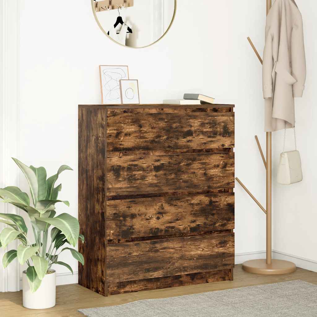 Dressoir 80x35x99 cm spaanplaat gerookt eikenkleurig is nu te koop bij PeponiXL, paradijselijk wonen!