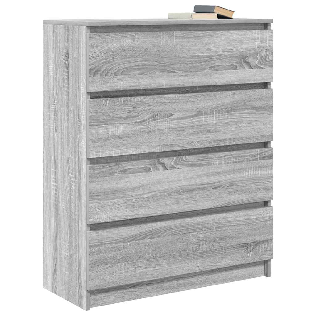 Dressoir 80x35x99 cm spaanplaat grijs sonoma is nu te koop bij PeponiXL, paradijselijk wonen!