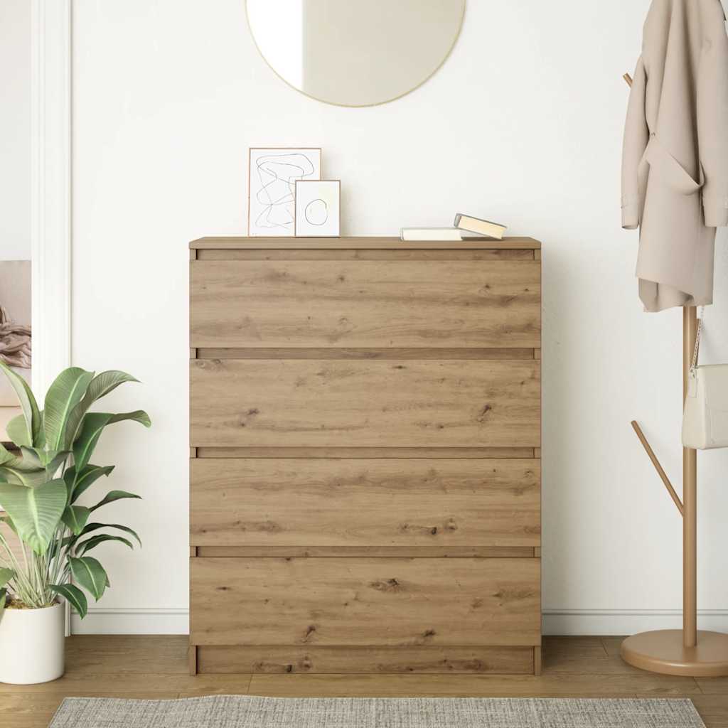 Dressoir 80x35x99 cm spaanplaat artisan eikenkleurig is nu te koop bij PeponiXL, paradijselijk wonen!