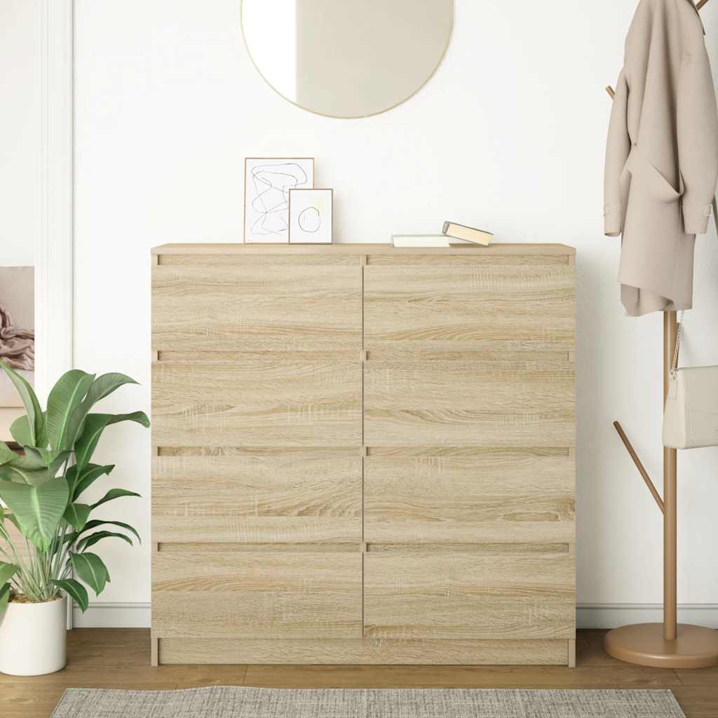 Dressoir 100x35x99 cm bewerkt hout sonoma eikenkleurig is nu te koop bij PeponiXL, paradijselijk wonen!