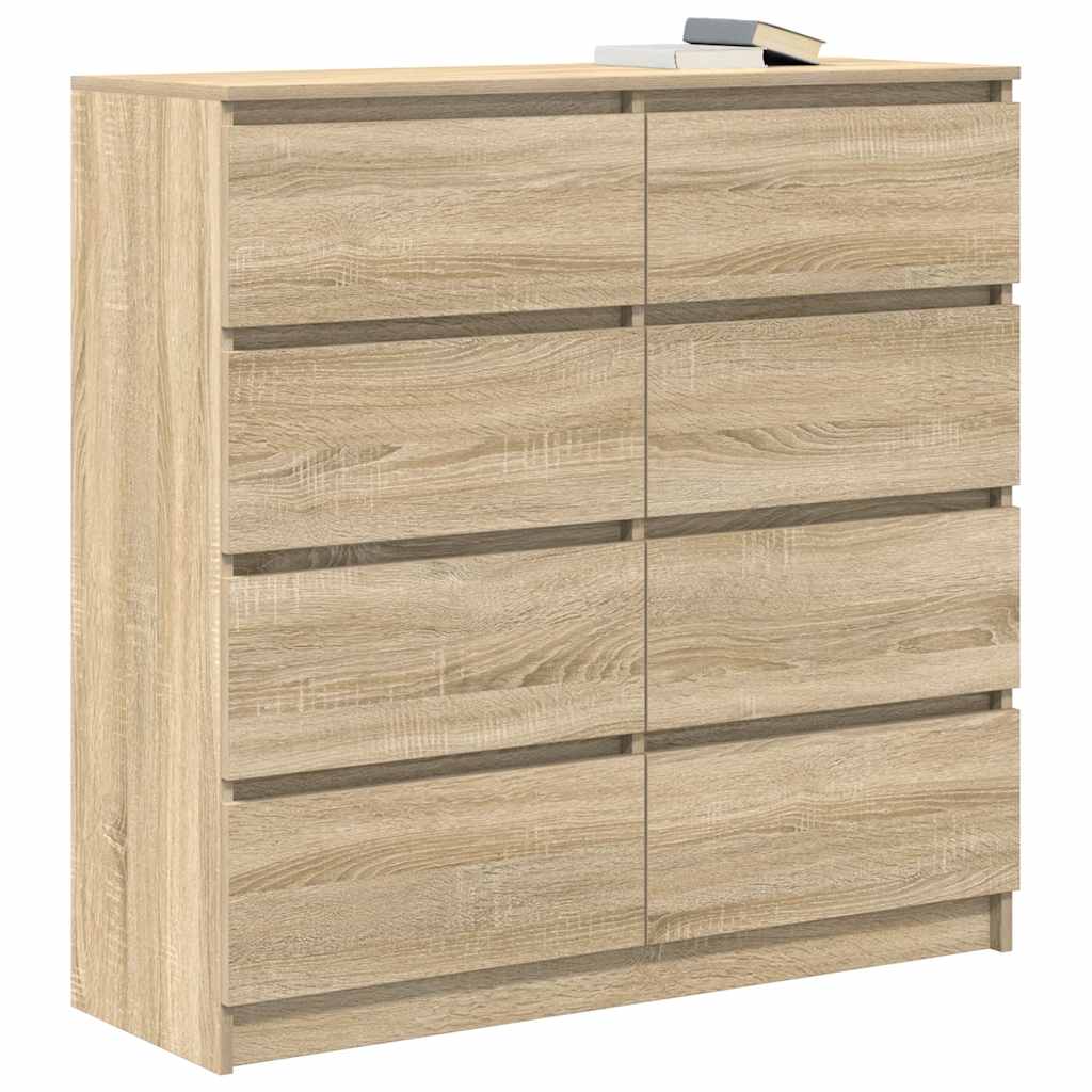Dressoir 100x35x99 cm bewerkt hout sonoma eikenkleurig is nu te koop bij PeponiXL, paradijselijk wonen!