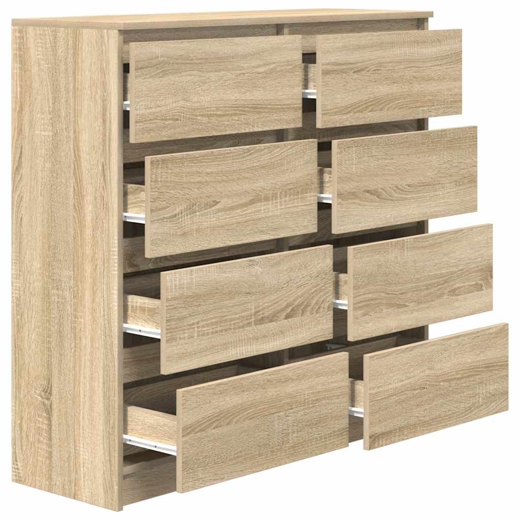 Dressoir 100x35x99 cm bewerkt hout sonoma eikenkleurig is nu te koop bij PeponiXL, paradijselijk wonen!