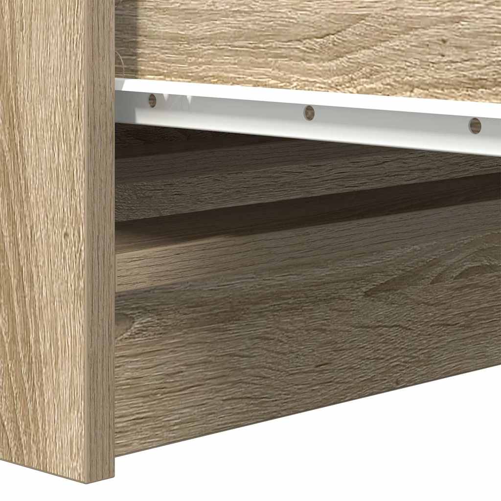 Dressoir 100x35x99 cm bewerkt hout sonoma eikenkleurig is nu te koop bij PeponiXL, paradijselijk wonen!