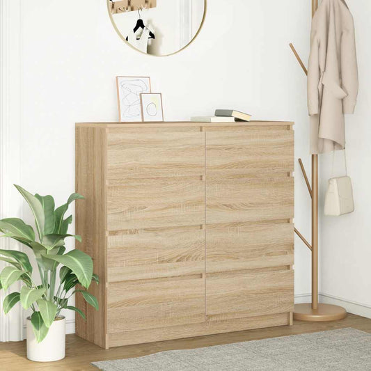 Dressoir 100x35x99 cm bewerkt hout sonoma eikenkleurig is nu te koop bij PeponiXL, paradijselijk wonen!
