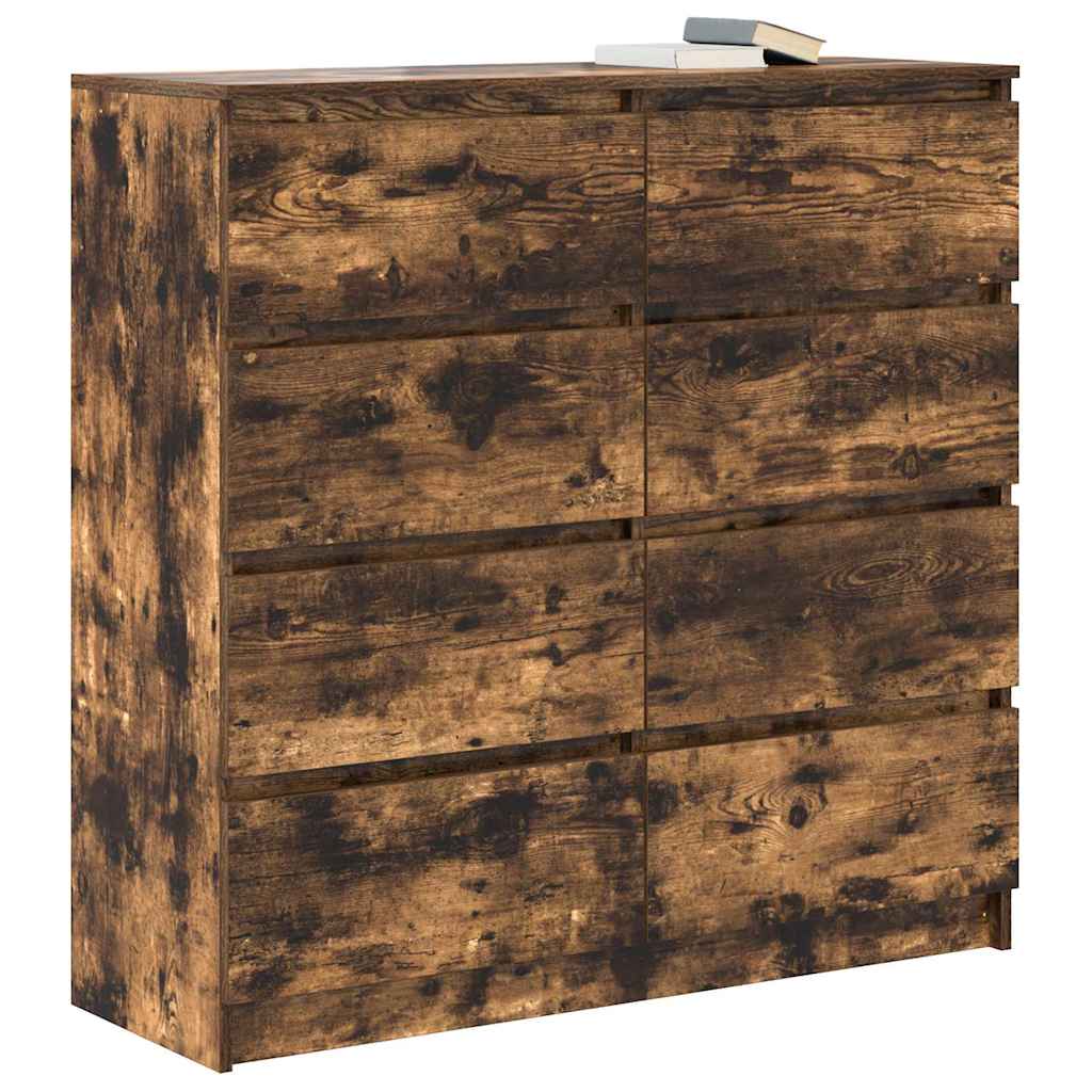 Dressoir 100x35x99 cm bewerkt hout gerookt eikenkleurig is nu te koop bij PeponiXL, paradijselijk wonen!