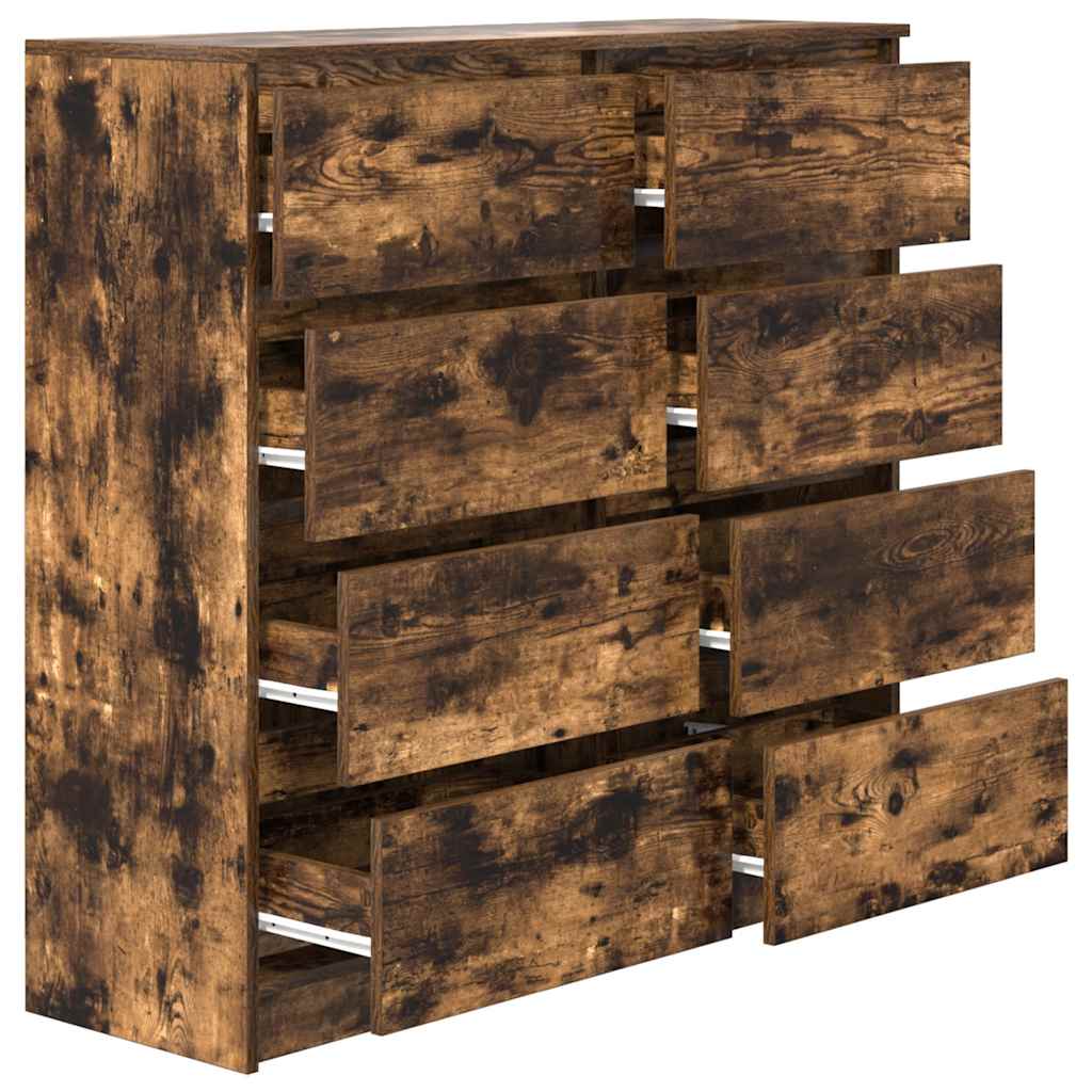 Dressoir 100x35x99 cm bewerkt hout gerookt eikenkleurig is nu te koop bij PeponiXL, paradijselijk wonen!