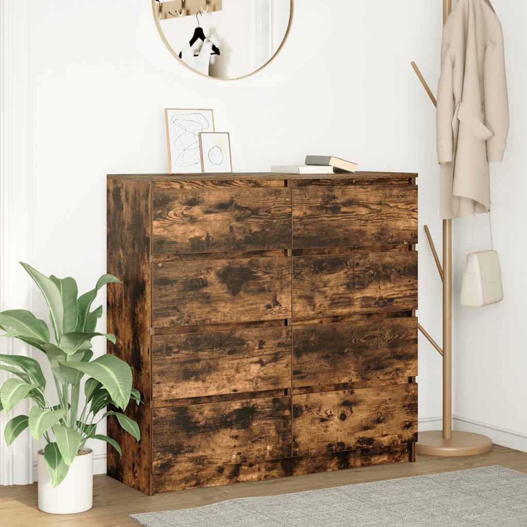 Dressoir 100x35x99 cm bewerkt hout gerookt eikenkleurig is nu te koop bij PeponiXL, paradijselijk wonen!
