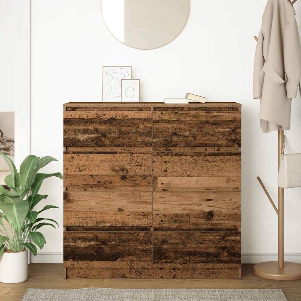 Dressoir 100x35x99 cm spaanplaat oud hout is nu te koop bij PeponiXL, paradijselijk wonen!