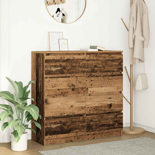 Dressoir 100x35x99 cm spaanplaat oud hout is nu te koop bij PeponiXL, paradijselijk wonen!