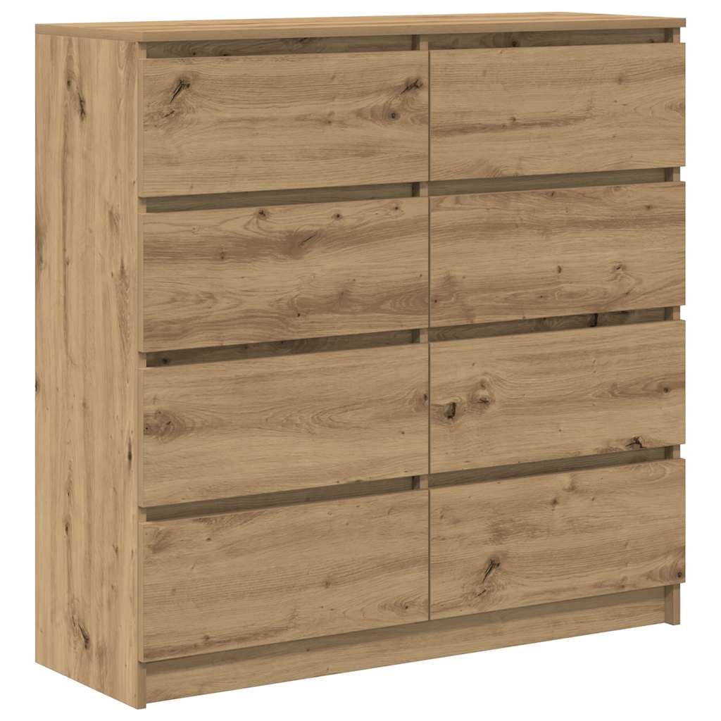 Dressoir 100x35x99 cm bewerkt hout artisanaal eikenkleurig is nu te koop bij PeponiXL, paradijselijk wonen!