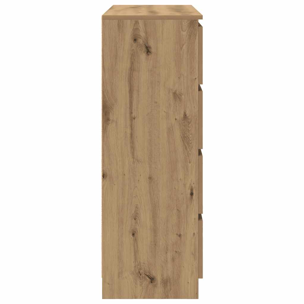 Dressoir 100x35x99 cm bewerkt hout artisanaal eikenkleurig is nu te koop bij PeponiXL, paradijselijk wonen!