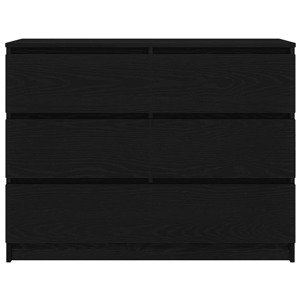 Dressoir 100x35x76 cm spaanplaat zwart eikenkleurig is nu te koop bij PeponiXL, paradijselijk wonen!