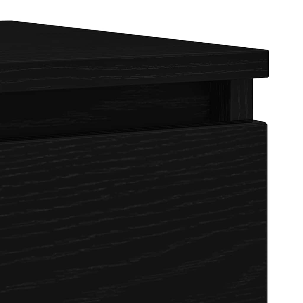 Dressoir 100x35x76 cm spaanplaat zwart eikenkleurig is nu te koop bij PeponiXL, paradijselijk wonen!