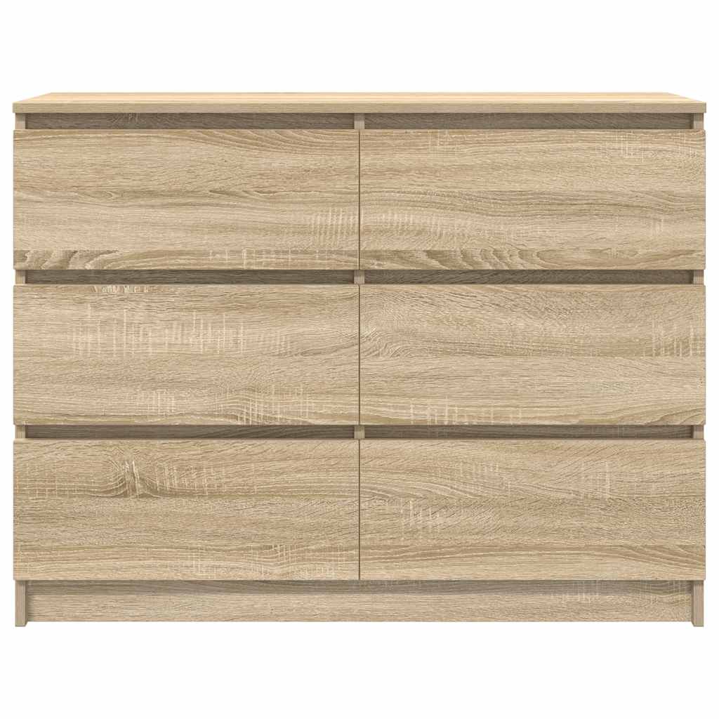 Dressoir 100x35x76 cm bewerkt hout sonoma eikenkleurig is nu te koop bij PeponiXL, paradijselijk wonen!