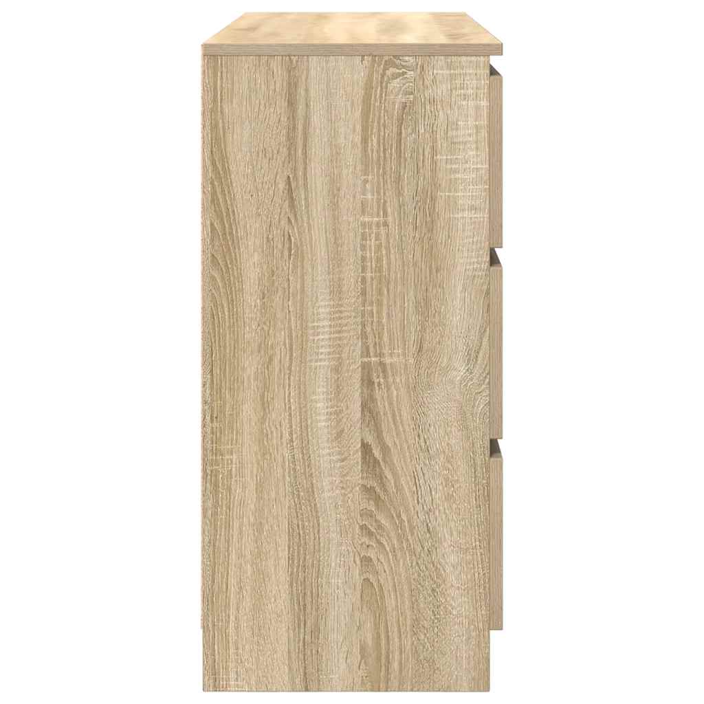 Dressoir 100x35x76 cm bewerkt hout sonoma eikenkleurig is nu te koop bij PeponiXL, paradijselijk wonen!